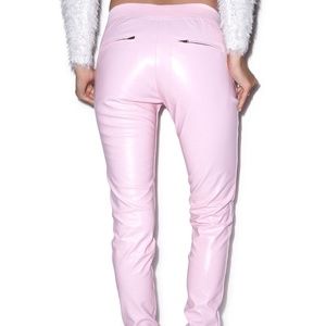 Married To The Mob Black Faux Leather Joggers